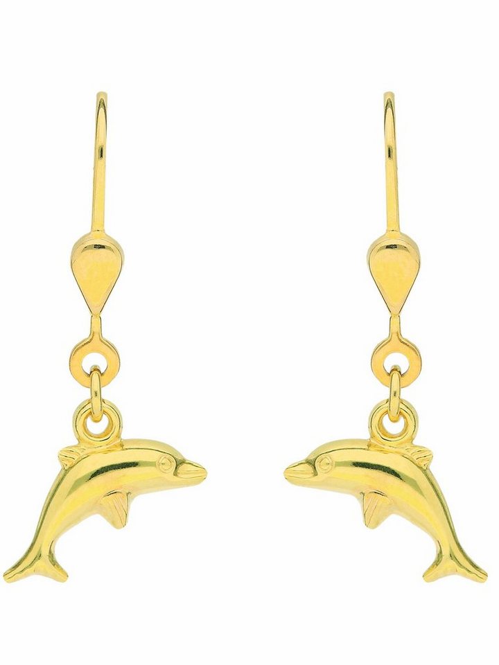 Adelia´s Paar Ohrhänger 333 Gold Ohrringe Ohrhänger Delphin, Goldschmuck für Damen von Adelia´s