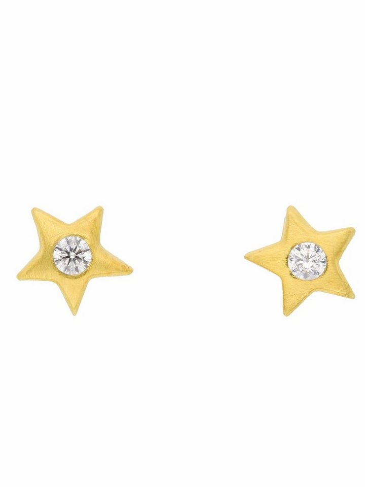 Adelia´s Paar Ohrhänger 333 Gold Ohrringe Ohrstecker Stern mit Zirkonia, mit Zirkonia Goldschmuck für Damen von Adelia´s
