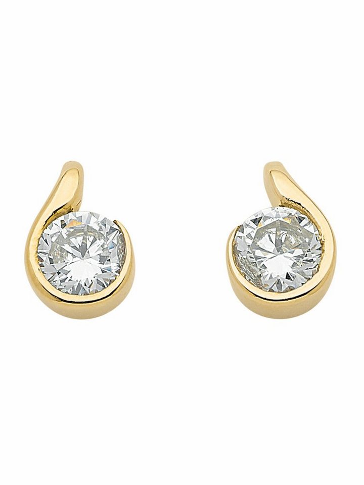 Adelia´s Paar Ohrhänger 333 Gold Ohrringe Ohrstecker mit Zirkonia, mit Zirkonia Goldschmuck für Damen von Adelia´s