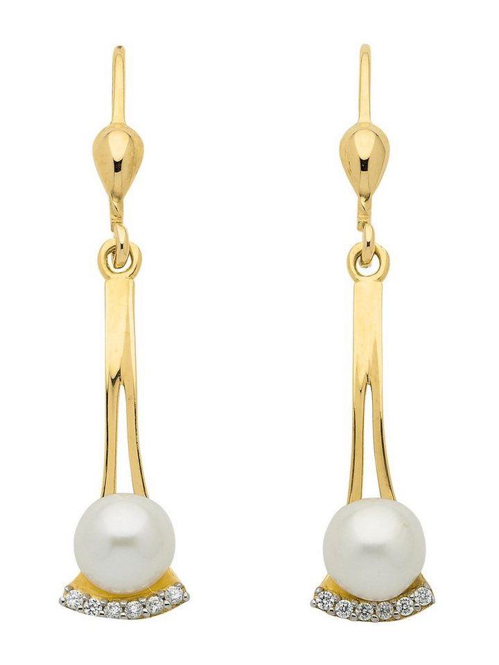 Adelia´s Paar Ohrhänger 333 Gold Ohrringe Ohrhänger, mit Zirkonia Goldschmuck für Damen von Adelia´s