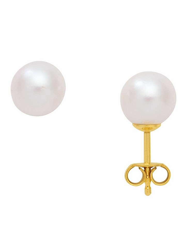 Adelia´s Paar Ohrhänger 333 Gold Ohrringe Ohrstecker, mit Süßwasser Zuchtperle Goldschmuck für Damen von Adelia´s