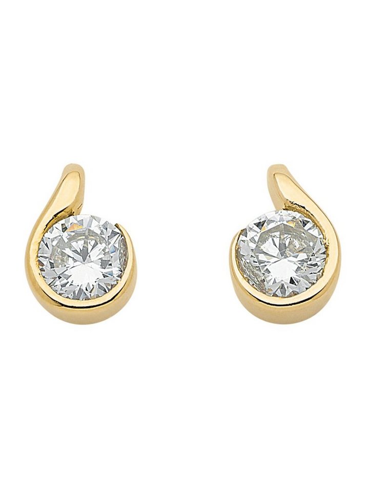 Adelia´s Paar Ohrhänger 333 Gold Ohrringe Ohrstecker, mit Zirkonia Goldschmuck für Damen von Adelia´s