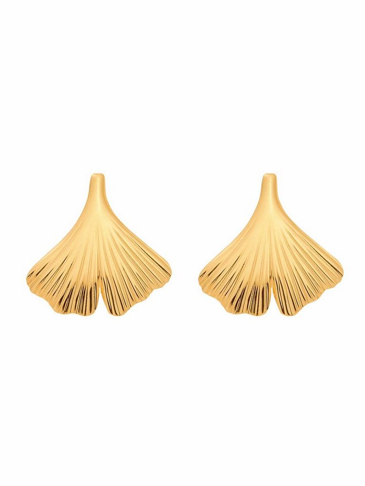 Adelia´s Paar Ohrhänger 375 Gold Ohrringe Ohrstecker Ginkoblatt, Goldschmuck für Damen von Adelia´s