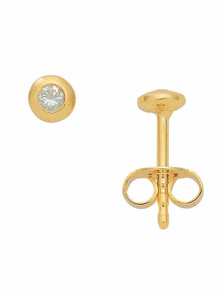 Adelia´s Paar Ohrhänger 585 Gold Ohrringe Ohrstecker mit Diamant Brillant Ø 4,1 mm, mit Diamant / Brillant Goldschmuck für Damen von Adelia´s