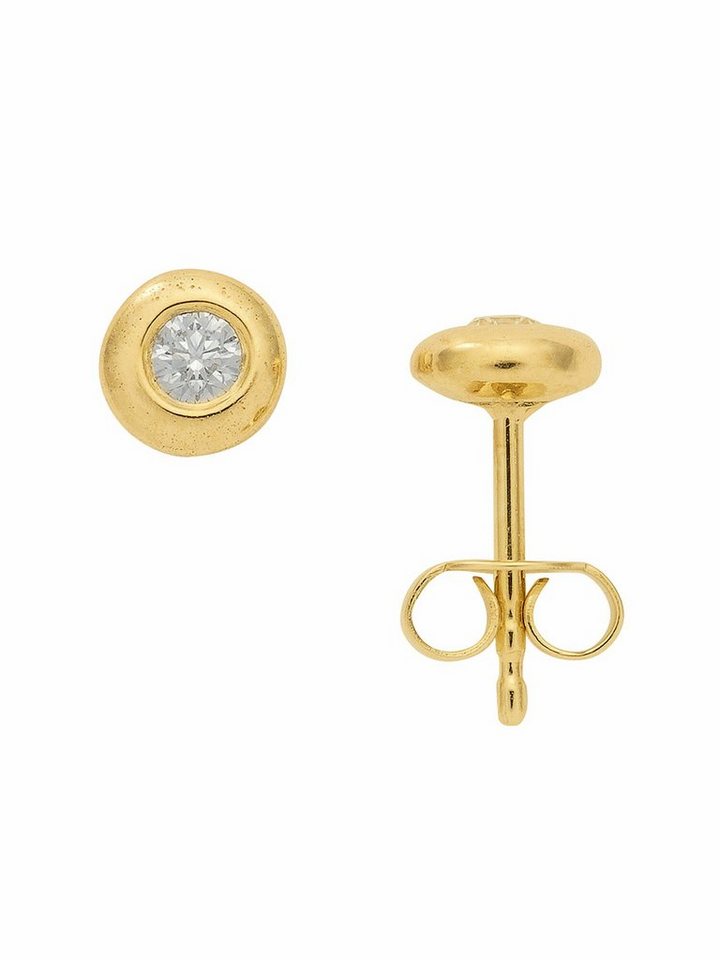 Adelia´s Paar Ohrhänger 585 Gold Ohrringe Ohrstecker mit Diamant Brillant Ø 5,9 mm, mit Diamant / Brillant Goldschmuck für Damen von Adelia´s
