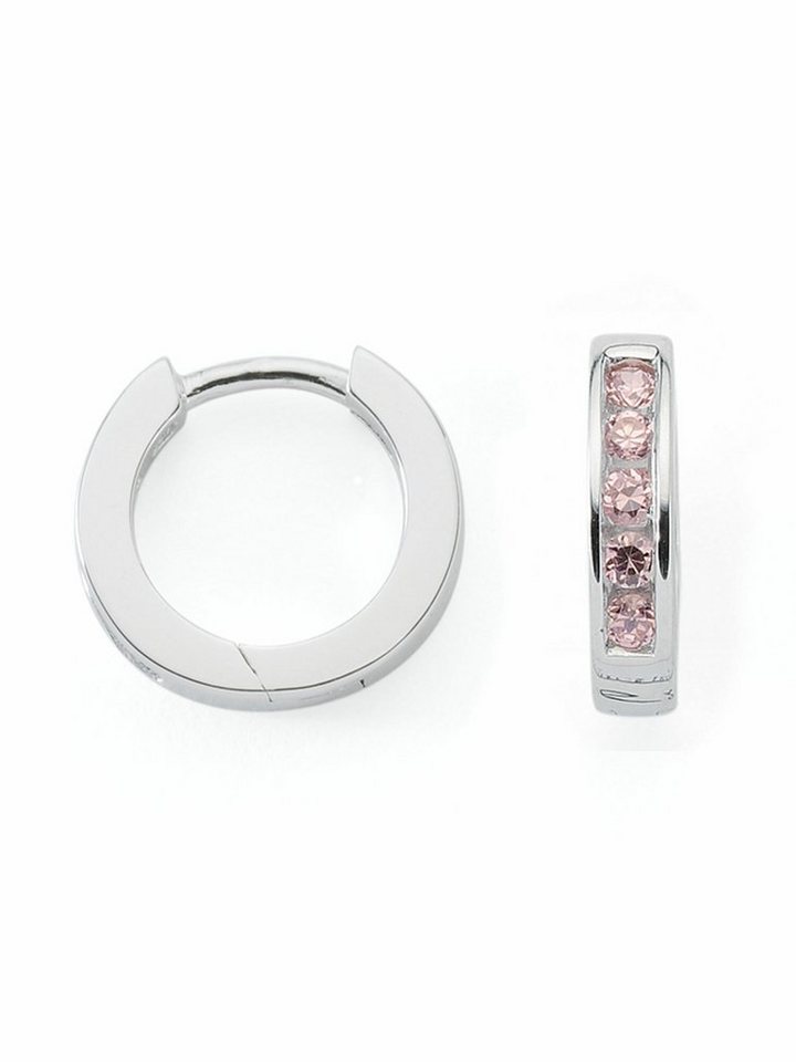 Adelia´s Paar Ohrhänger 925 Silber Ohrringe Creolen mit Zirkonia Ø 12,2 mm, mit Zirkonia Silberschmuck für Damen von Adelia´s