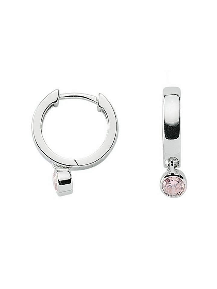 Adelia´s Paar Ohrhänger 925 Silber Ohrringe Creolen mit Zirkonia Ø 14,8 mm, mit Zirkonia Silberschmuck für Damen von Adelia´s