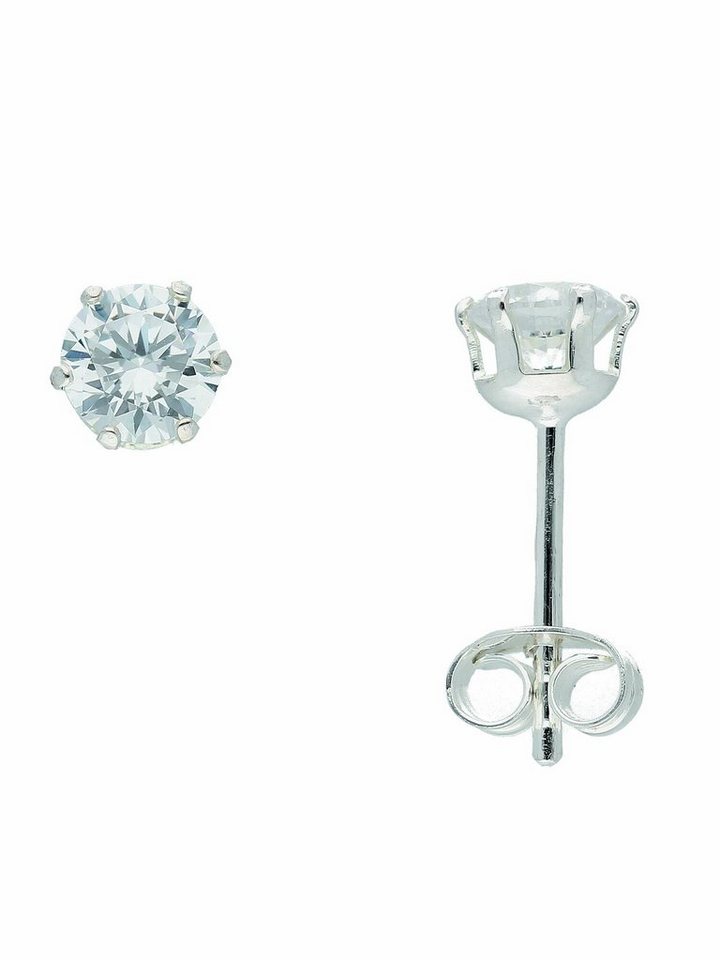 Adelia´s Paar Ohrhänger 925 Silber Ohrringe Ohrstecker mit Zirkonia Ø 5 mm, mit Zirkonia Silberschmuck für Damen von Adelia´s
