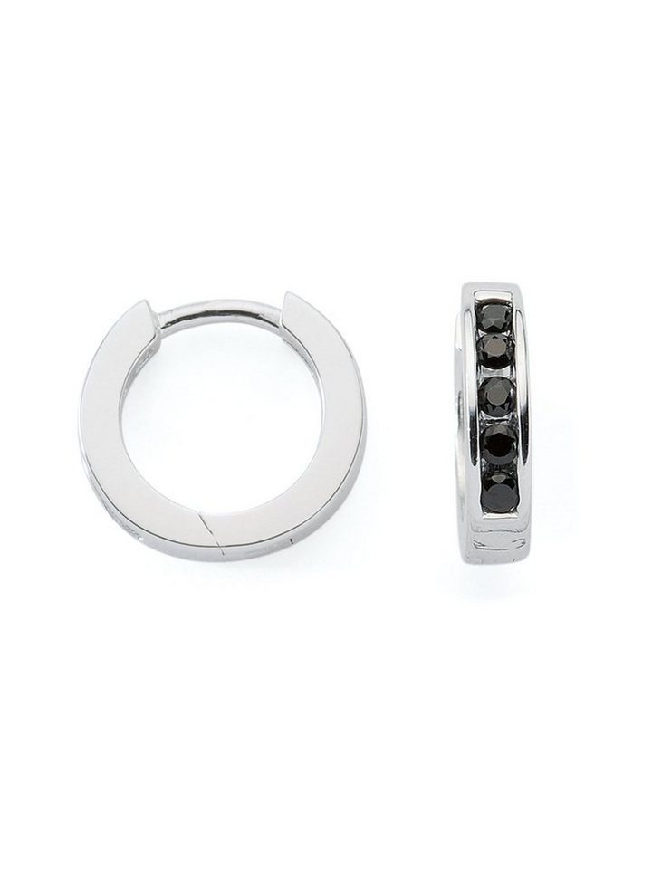 Adelia´s Paar Ohrhänger 925 Silber Ohrringe Creolen Ø 12,2 mm, mit Zirkonia Silberschmuck für Damen von Adelia´s