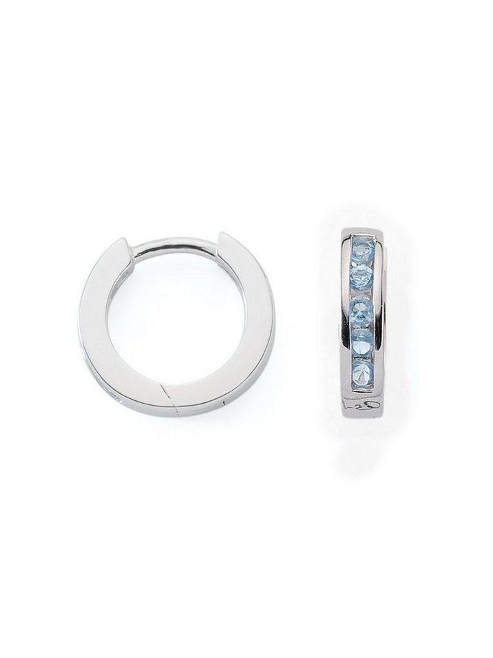 Adelia´s Paar Ohrhänger 925 Silber Ohrringe Creolen Ø 12,3 mm, mit Zirkonia Silberschmuck für Damen von Adelia´s