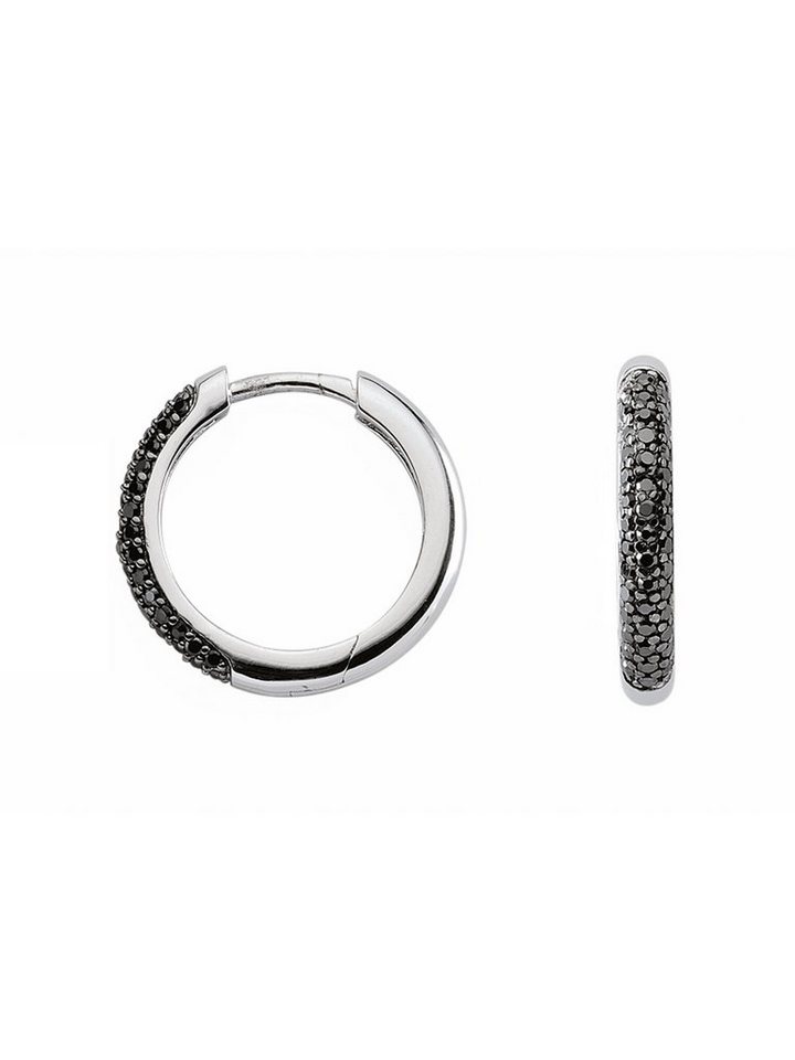 Adelia´s Paar Ohrhänger 925 Silber Ohrringe Creolen Ø 18,4 mm, mit Zirkonia Silberschmuck für Damen von Adelia´s