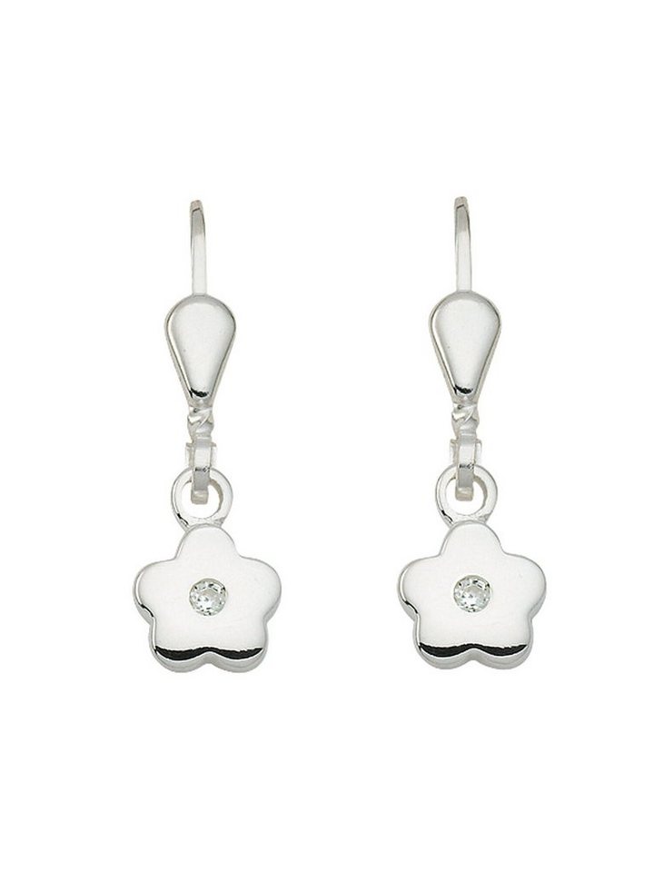 Adelia´s Paar Ohrhänger 925 Silber Ohrringe Ohrhänger Blüte, mit Zirkonia Silberschmuck für Damen von Adelia´s
