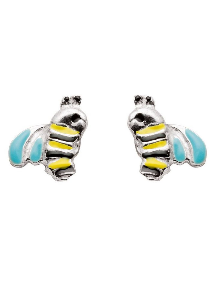 Adelia´s Paar Ohrhänger 925 Silber Ohrringe Ohrstecker Biene gelb, schwarz, blau, Silberschmuck für Damen von Adelia´s