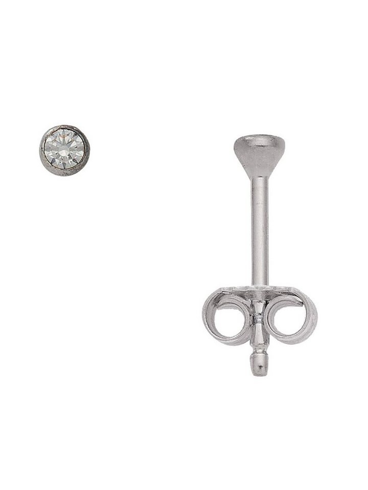 Adelia´s Paar Ohrhänger 925 Silber Ohrringe Ohrstecker Ø 2 mm, mit Zirkonia Silberschmuck für Damen von Adelia´s