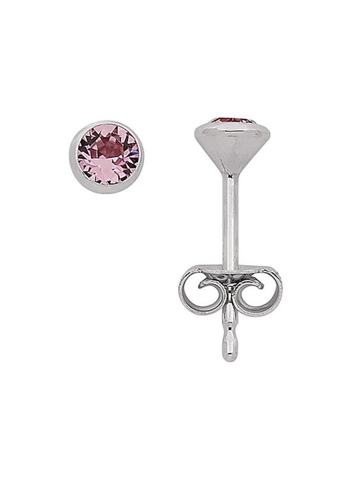 Adelia´s Paar Ohrhänger 925 Silber Ohrringe Ohrstecker Ø 3 mm, mit Zirkonia Silberschmuck für Damen von Adelia´s