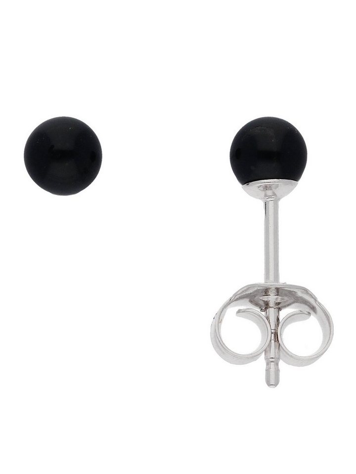 Adelia´s Paar Ohrhänger 925 Silber Ohrringe Ohrstecker Ø 4,2 mm, mit Onyx Silberschmuck für Damen von Adelia´s