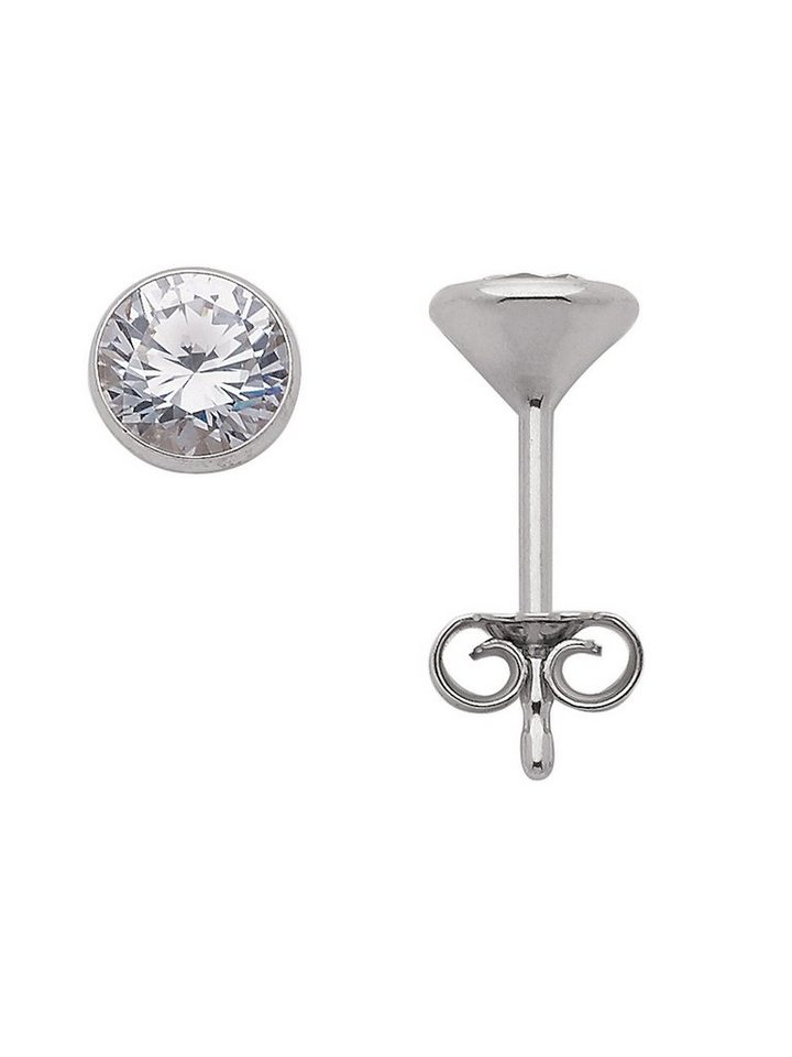 Adelia´s Paar Ohrhänger 925 Silber Ohrringe Ohrstecker Ø 5,5 mm, mit Zirkonia Silberschmuck für Damen von Adelia´s