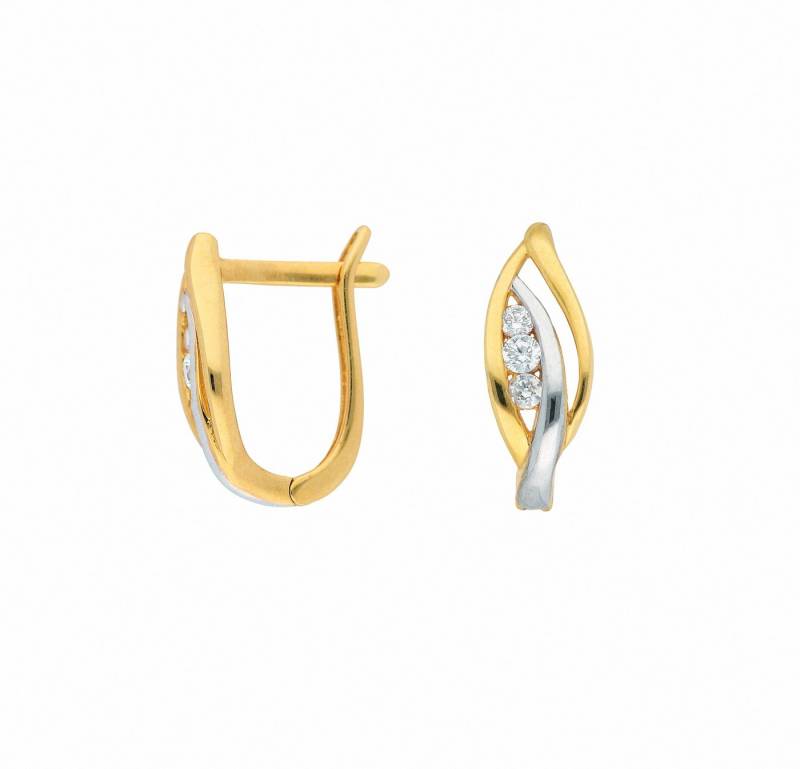 Adelia´s Paar Ohrhänger Damen Gold Schmuck 333 Gold Ohrringe Creolen mit Zirkonia, mit Zirkonia Goldschmuck für Damen von Adelia´s