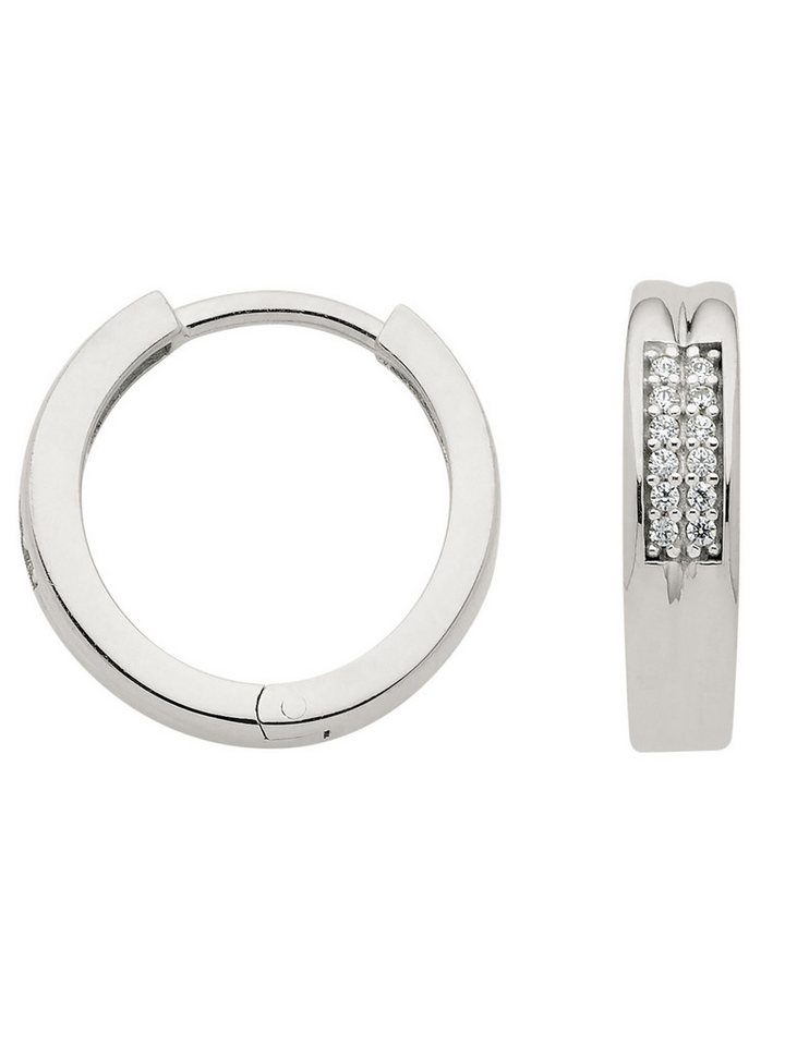 Adelia´s Paar Ohrhänger Damen Gold Schmuck 333 Weißgold Ohrringe Creolen mit Zirkonia, mit Zirkonia Goldschmuck für Damen von Adelia´s