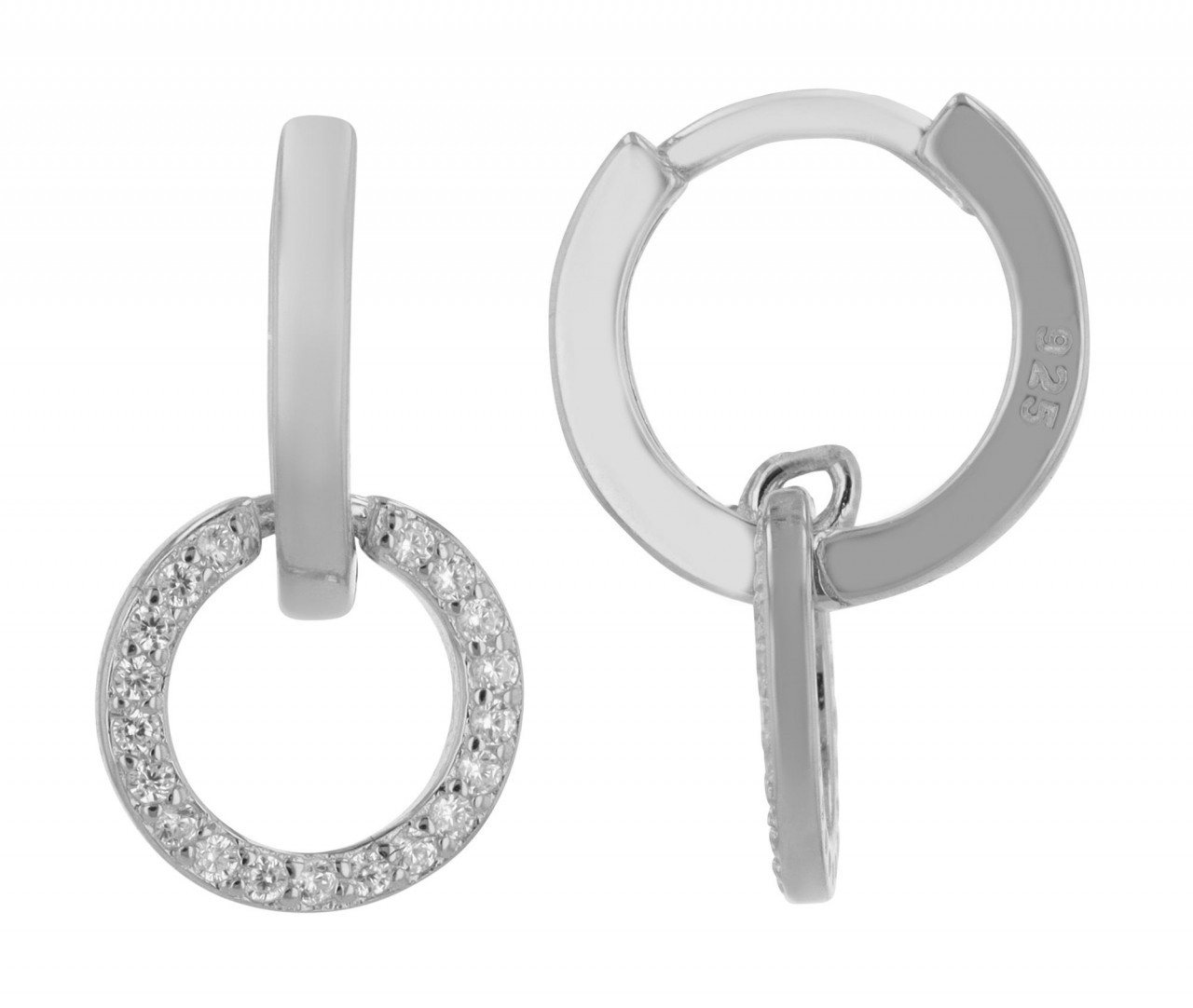 Adelia´s Paar Ohrhänger Damen Ohrhänger aus 925 Sterling Silber und Zirkonia Ø 8 mm von Adelia´s