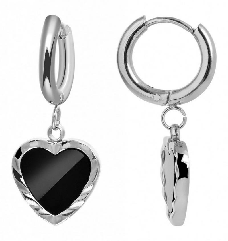 Adelia´s Paar Ohrhänger Damen Ohrhänger aus Edelstahl mit Herz - - Ø 10 mm von Adelia´s