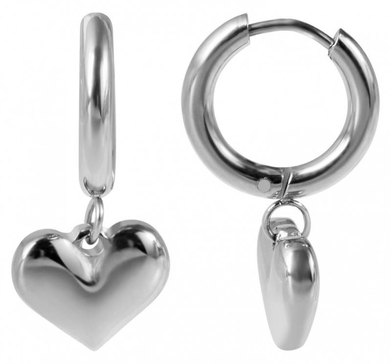 Adelia´s Paar Ohrhänger Damen Ohrhänger aus Edelstahl mit Herz - - Ø 10 mm von Adelia´s