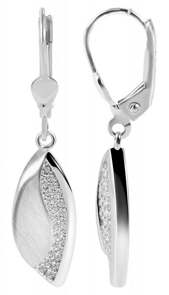 Adelia´s Paar Ohrhänger Damen Ohrhänger aus poliertem 925 Sterling Silber und Zirkonia von Adelia´s