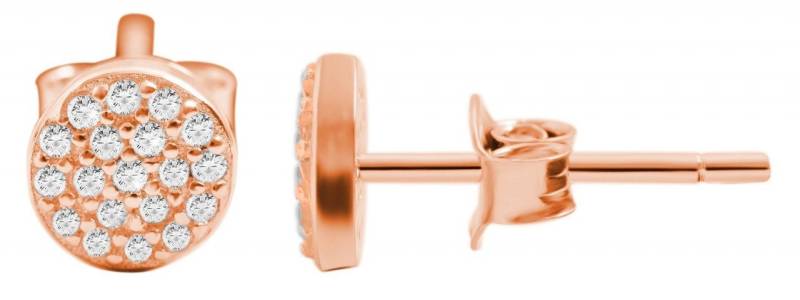 Adelia´s Paar Ohrhänger Damen Ohrstecker aus 925 Sterling Silber und Zirkonia Ø 6 mm von Adelia´s