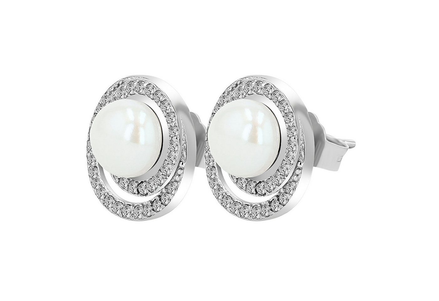 Adelia´s Paar Ohrhänger Damen Ohrstecker aus 925 Sterling Silber und Zirkonia - Perle von Adelia´s