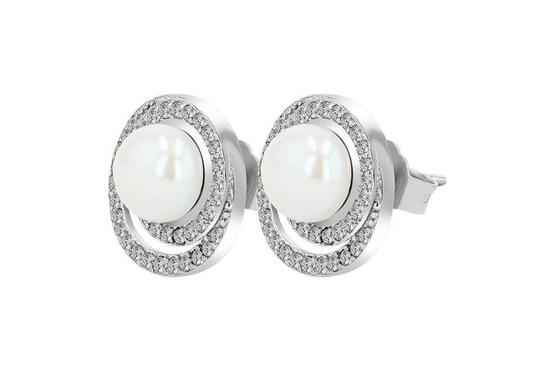 Adelia´s Paar Ohrhänger Damen Ohrstecker aus 925 Sterling Silber und Zirkonia - Perle von Adelia´s