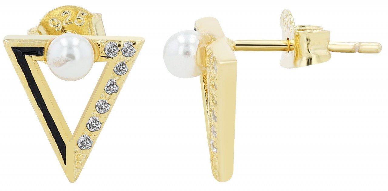 Adelia´s Paar Ohrhänger Damen Ohrstecker aus 925 Sterling Silber und Zirkonia - Perle von Adelia´s