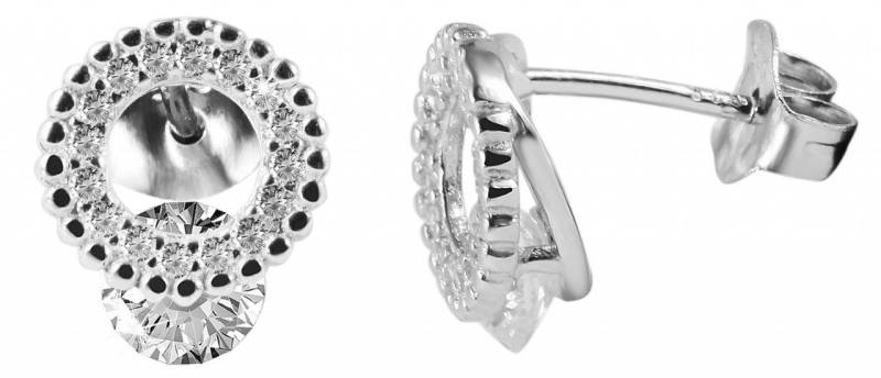Adelia´s Paar Ohrhänger Damen Ohrstecker aus 925 Sterling Silber und Zirkonia - Strass von Adelia´s