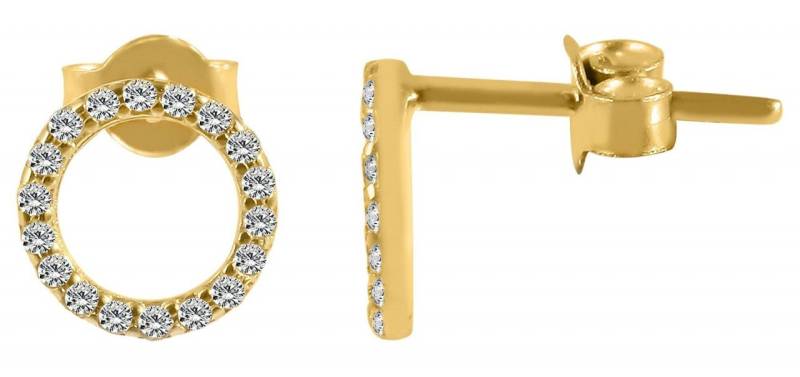 Adelia´s Paar Ohrhänger Damen Ohrstecker aus Gold 333 - Gold 375 und Zirkonia Ø 8 mm von Adelia´s