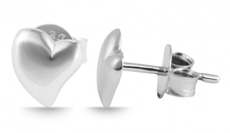 Adelia´s Paar Ohrhänger Damen Ohrstecker aus poliertem 925 Sterling Silber mit Herz von Adelia´s