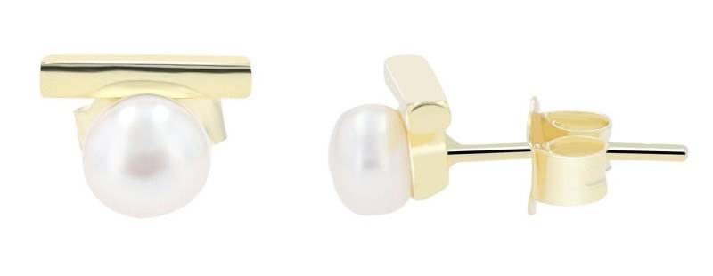 Adelia´s Paar Ohrhänger Damen Ohrstecker aus poliertem 925 Sterling Silber und Perle von Adelia´s