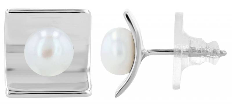 Adelia´s Paar Ohrhänger Damen Ohrstecker aus poliertem 925 Sterling Silber und Perle von Adelia´s