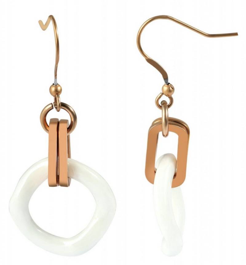 Adelia´s Paar Ohrhänger Damen Ohrstecker aus poliertem Edelstahl - Keramik von Adelia´s