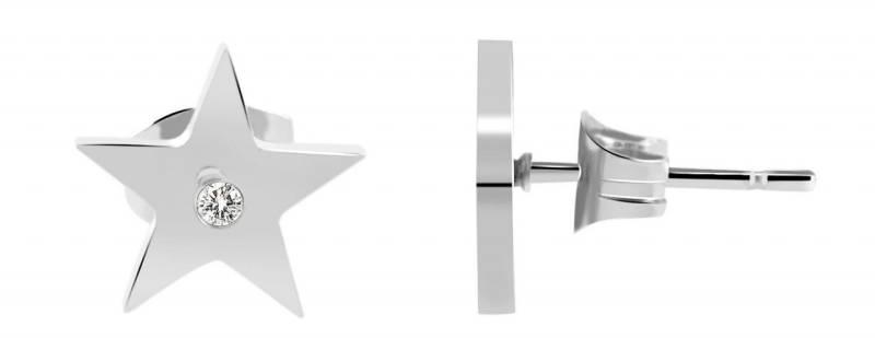 Adelia´s Paar Ohrhänger Damen Ohrstecker aus poliertem Edelstahl mit Stern - - Ø 10 mm von Adelia´s