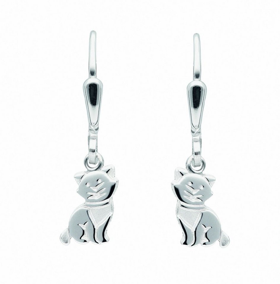 Adelia´s Paar Ohrhänger 925 Silber Ohrringe Ohrhänger Katze, Silberschmuck für Damen von Adelia´s