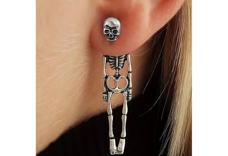 Adelia´s Paar Ohrhänger Halloween Schmuck Ohrringe Ohrstecker Skelett aus Acryl, Weihnachtsschmuck Halloween Schmuck Ohrstecker Skelett aus Acryl von Adelia´s