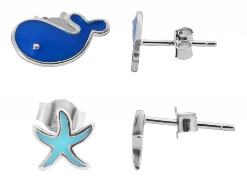 Adelia´s Paar Ohrhänger Mädchen Ohrstecker aus 925 Sterling Silber mit Stern von Adelia´s