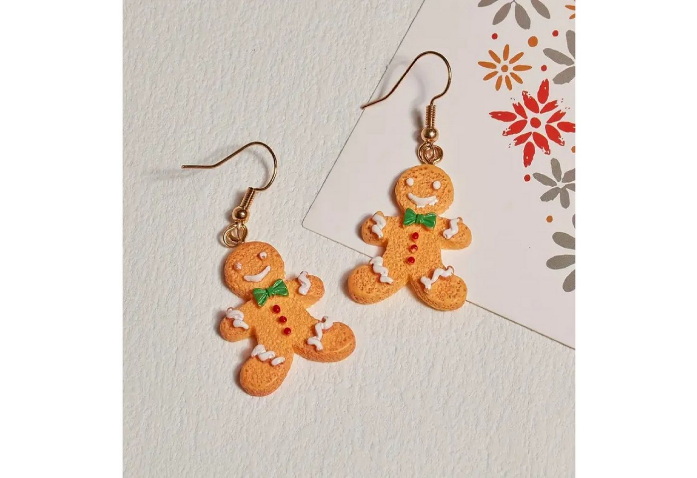Adelia´s Paar Ohrhänger Weihnachtsschmuck Ohrringe Ohrhänger Lebkuchenmann aus Acryl, Weihnachtsschmuck Ohrhänger Lebkuchenmann aus Acryl von Adelia´s