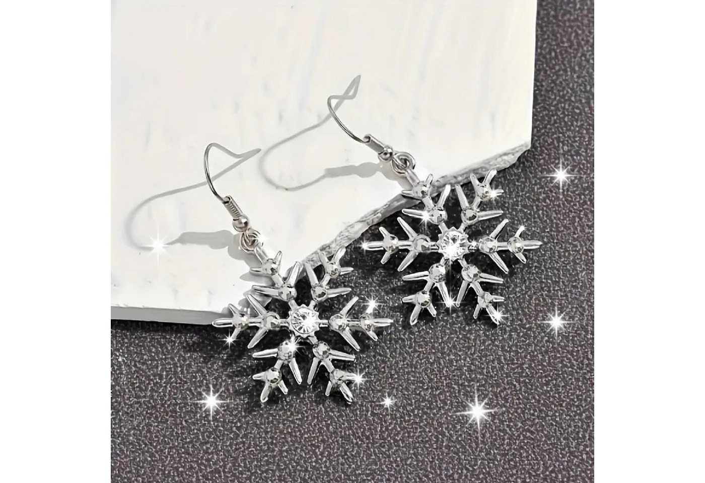 Adelia´s Paar Ohrhänger Weihnachtsschmuck Ohrringe Ohrhänger Schneeflocke aus Acryl, Weihnachtsschmuck Ohrhänger Schneeflocke aus Acryl von Adelia´s