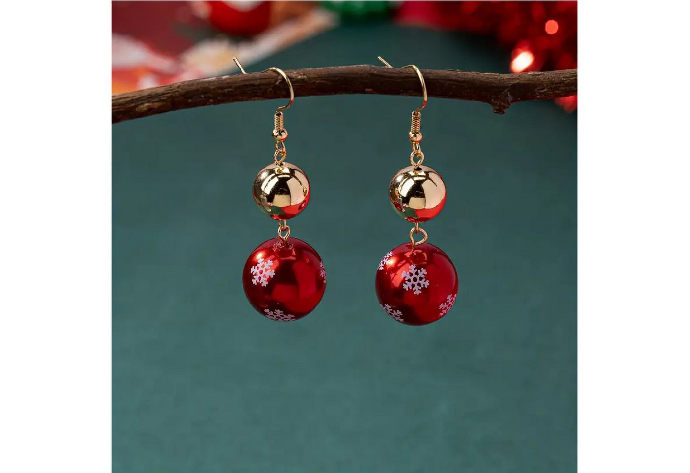 Adelia´s Paar Ohrhänger Weihnachtsschmuck Ohrringe Ohrhänger Weihnachtskugel aus Acryl, Weihnachtsschmuck Ohrhänger Weihnachtskugel aus Acryl von Adelia´s