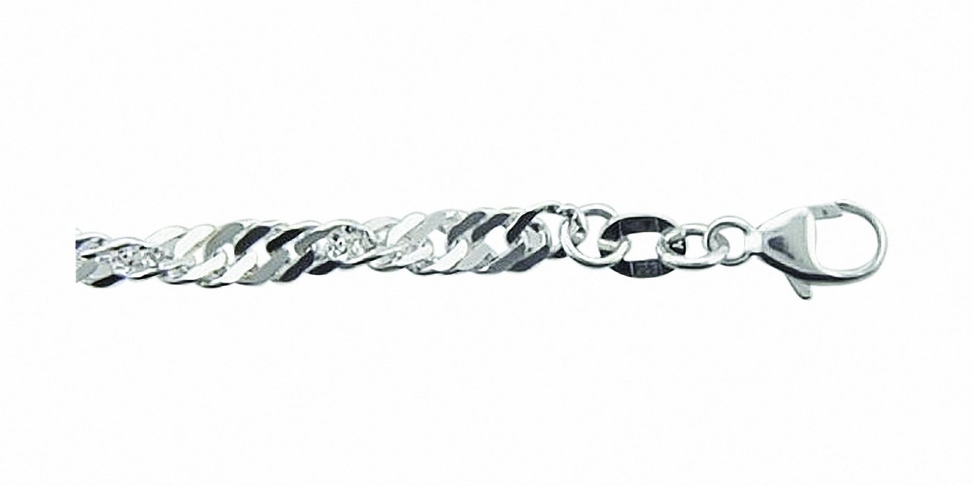 Adelia´s Silberarmband 925 Silber Singapur Armband 18,5 cm, 18,5 cm 925 Sterling Silber Silberschmuck für Damen von Adelia´s