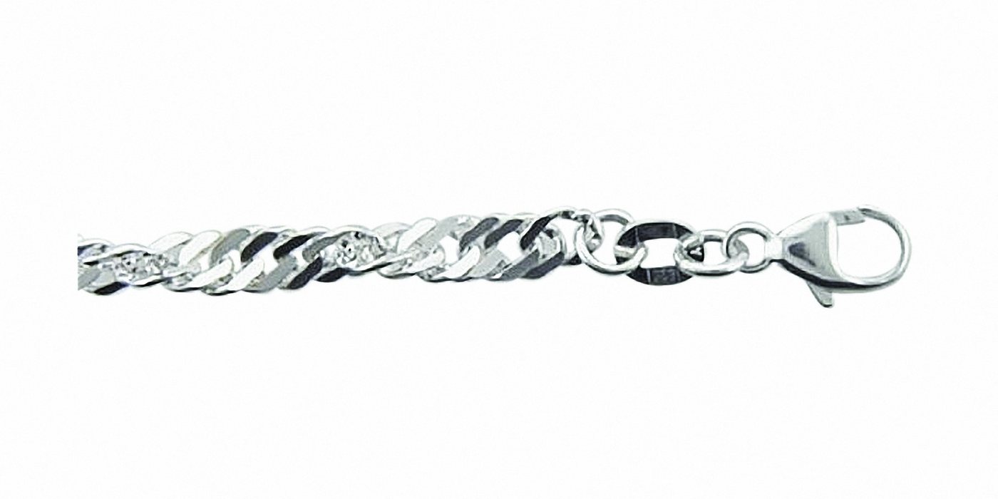 Adelia´s Silberarmband Damen Silberschmuck 925 Silber Singapur Armband 18,5 cm, 18,5 cm 925 Sterling Silber Singapur Kette Silberschmuck für Damen von Adelia´s