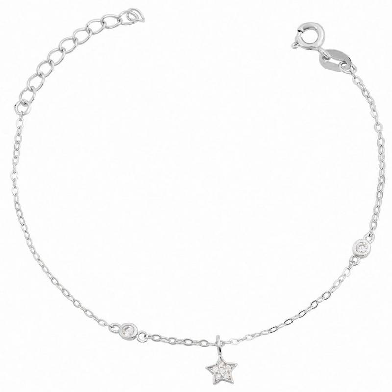 Adelia´s Armband Damen Armband Stern aus 925 Silber mit Zirkonia 20 cm von Adelia´s