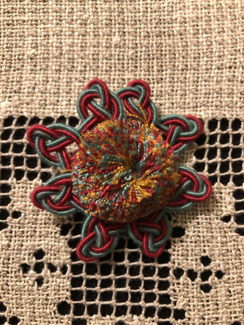 Jahrgang Posamenten Medaillon in Petrol Und Dunkelrot von AdelineCompany