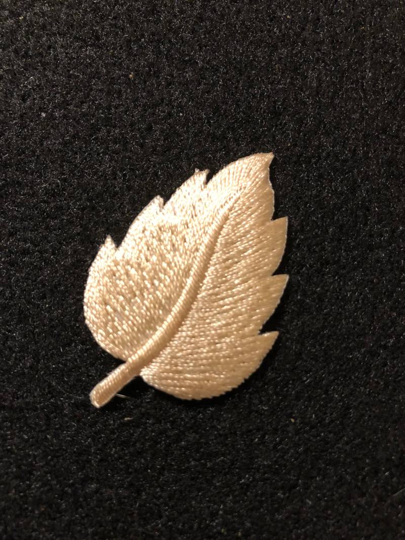 Applikation - Ecru Gesticktes Blatt Zum Aufbügeln von AdelineMercantile