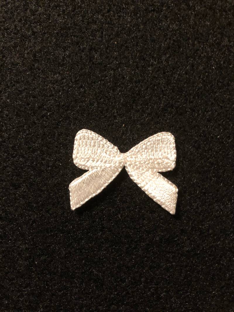 Applikation - Süße Weiße Bestickte Schleife Zum Aufbügeln von AdelineMercantile